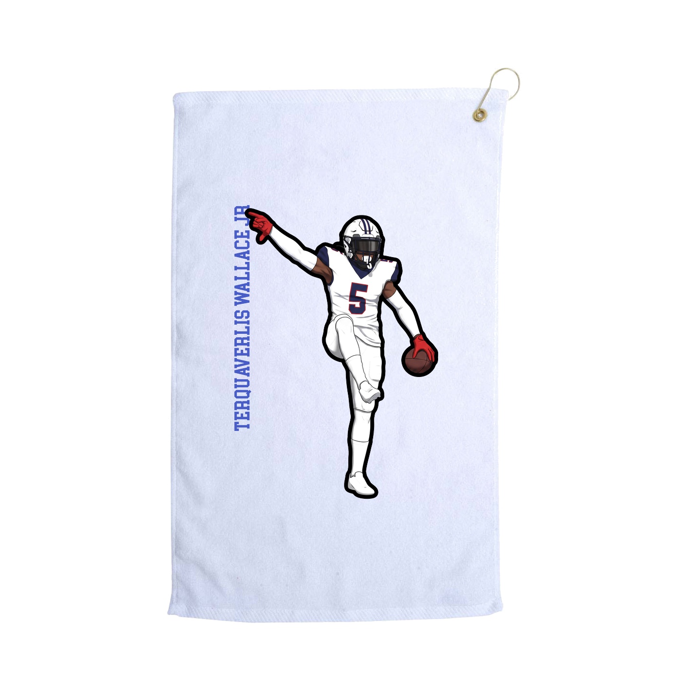 Golf Towel — Name Vertical in White