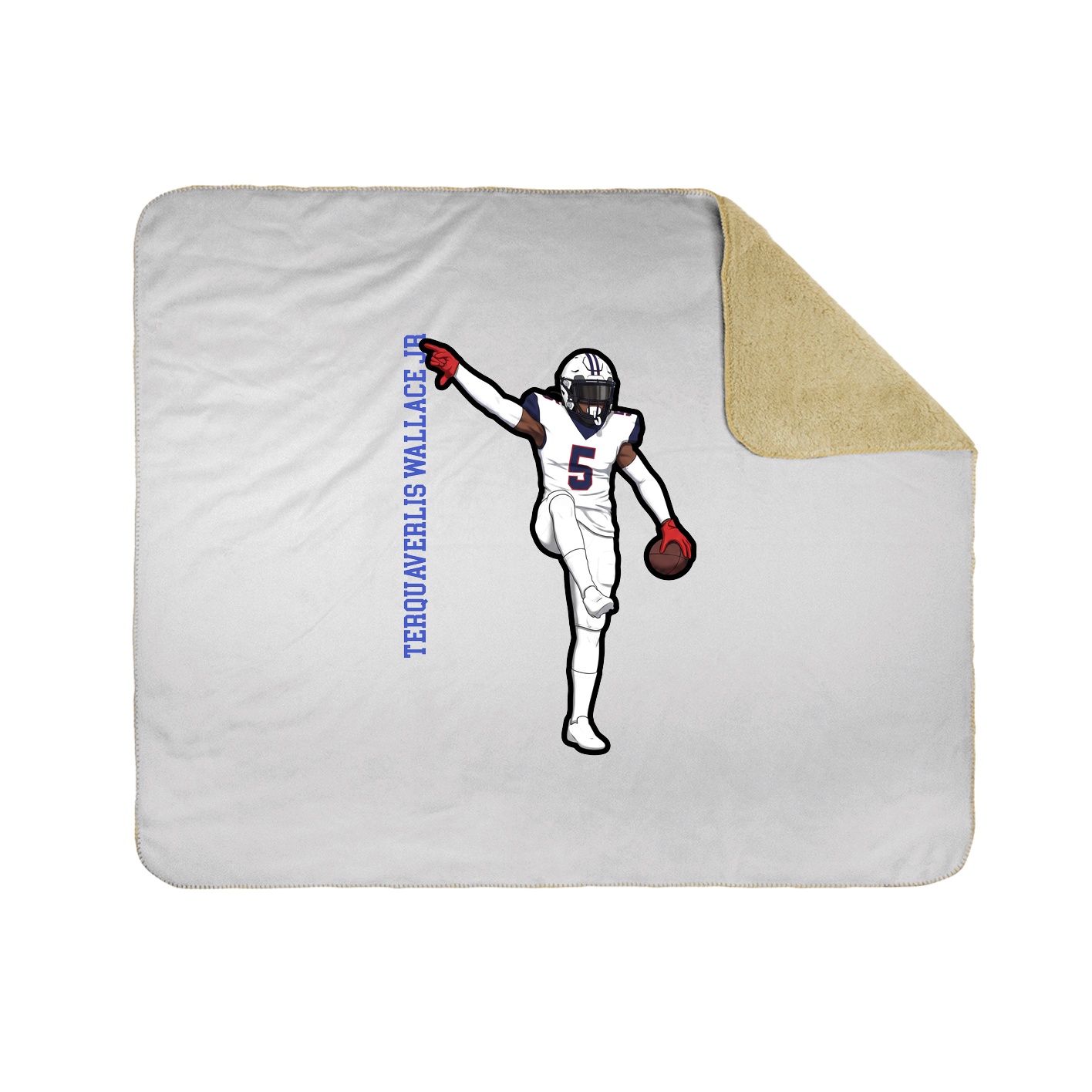 Throw Blanket — Name Vertical in White