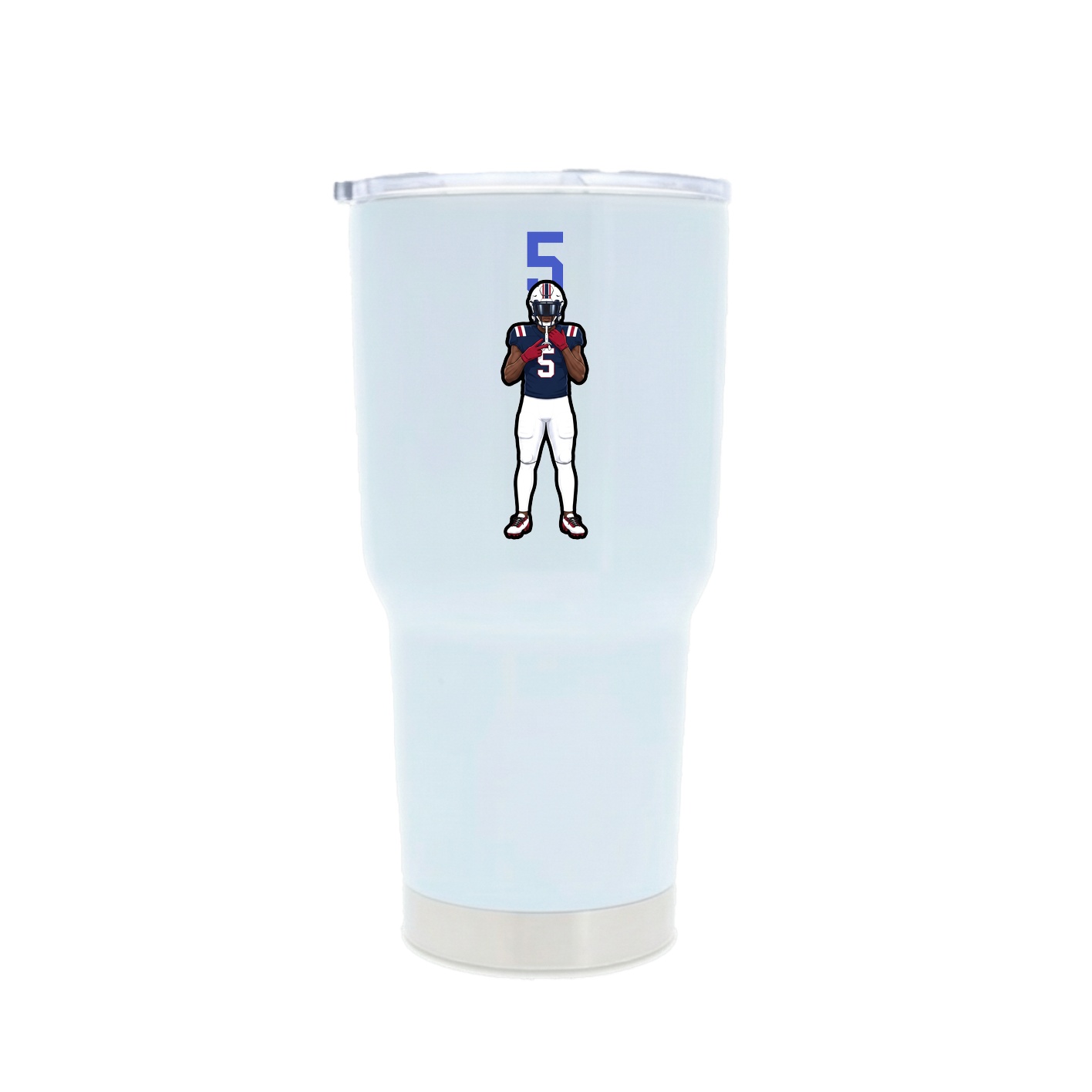 30oz Stainless Steel Tumbler — Number Top in White