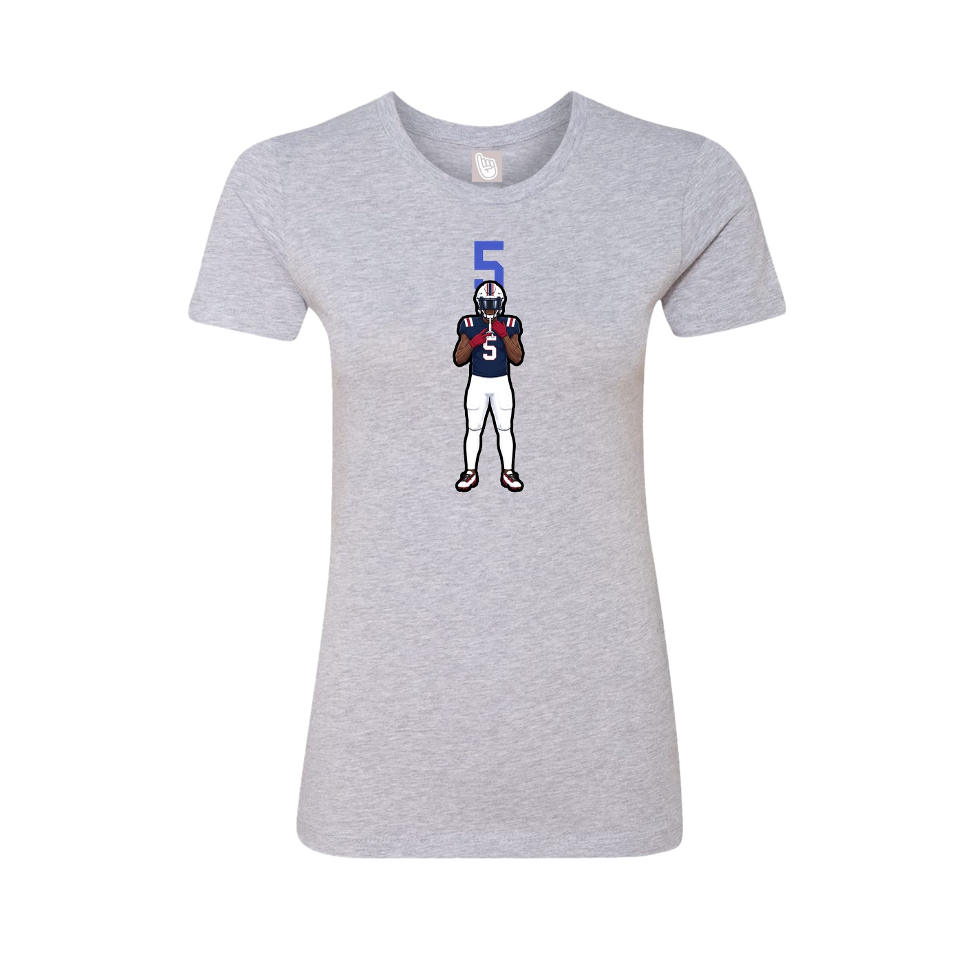 Womens Tee — Number Top in Grey