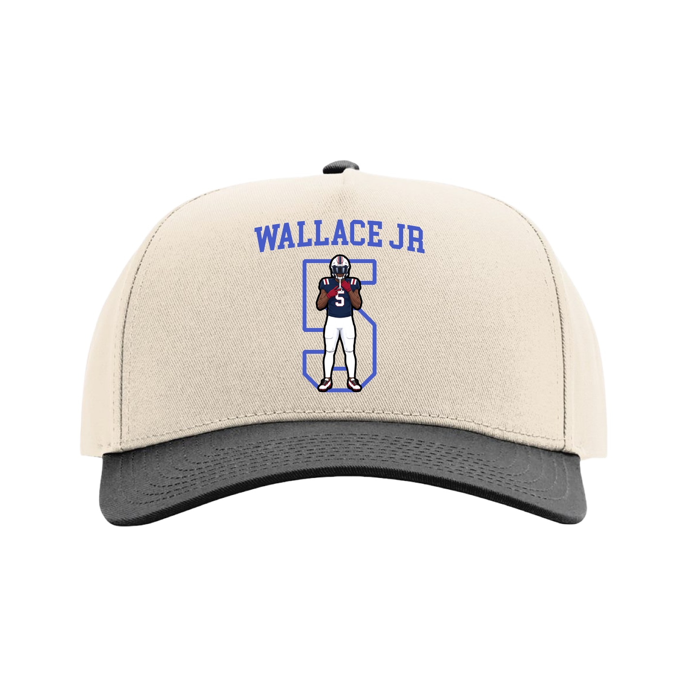 Full Fabric Five-Panel Champ Cap — Shirsey in Cream/Black