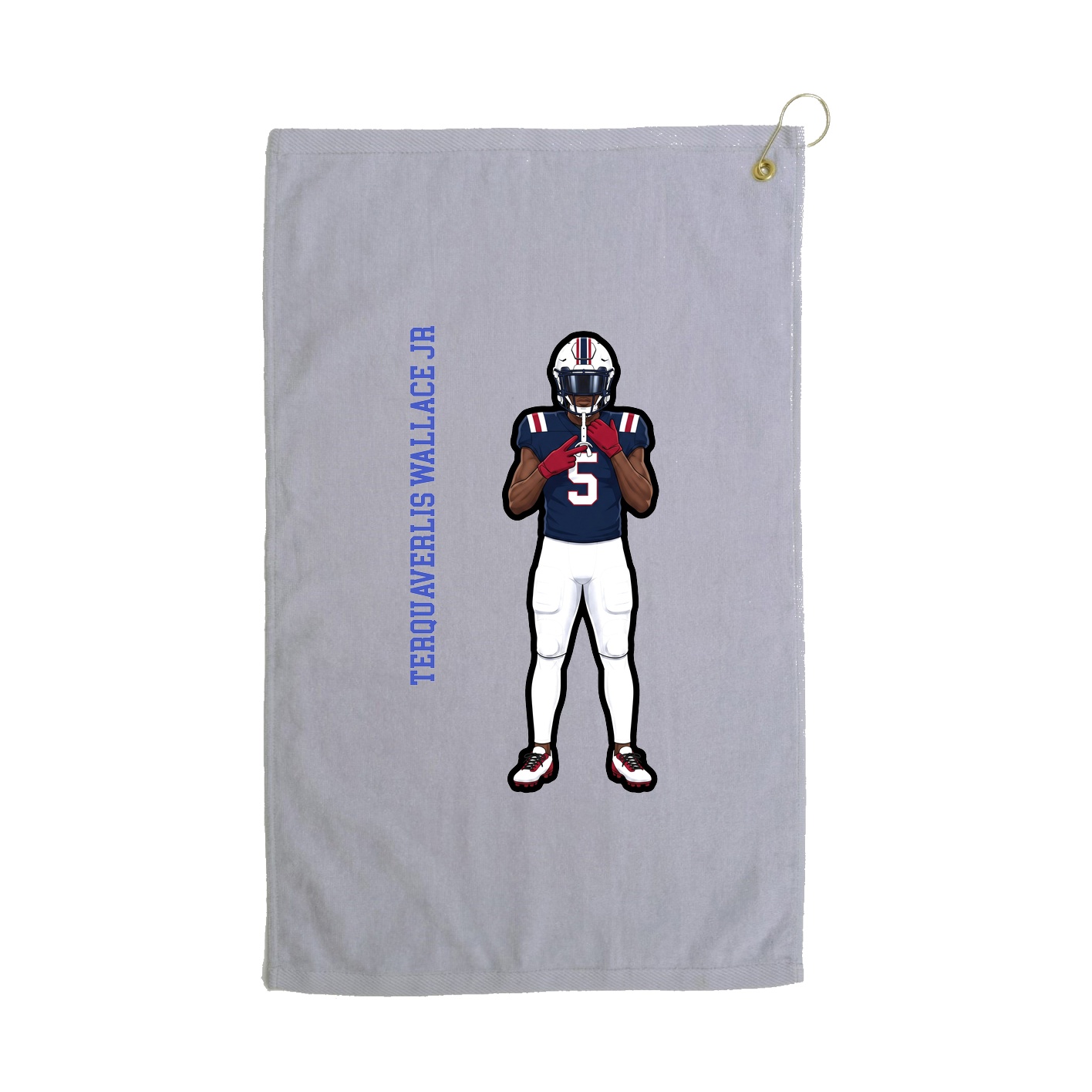Golf Towel — Name Vertical in Grey