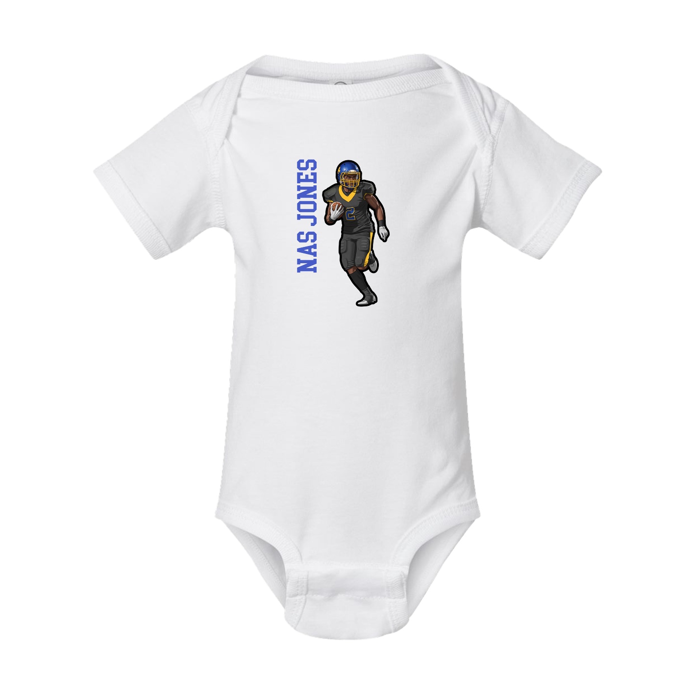 Baby Onesie — Name Vertical in White