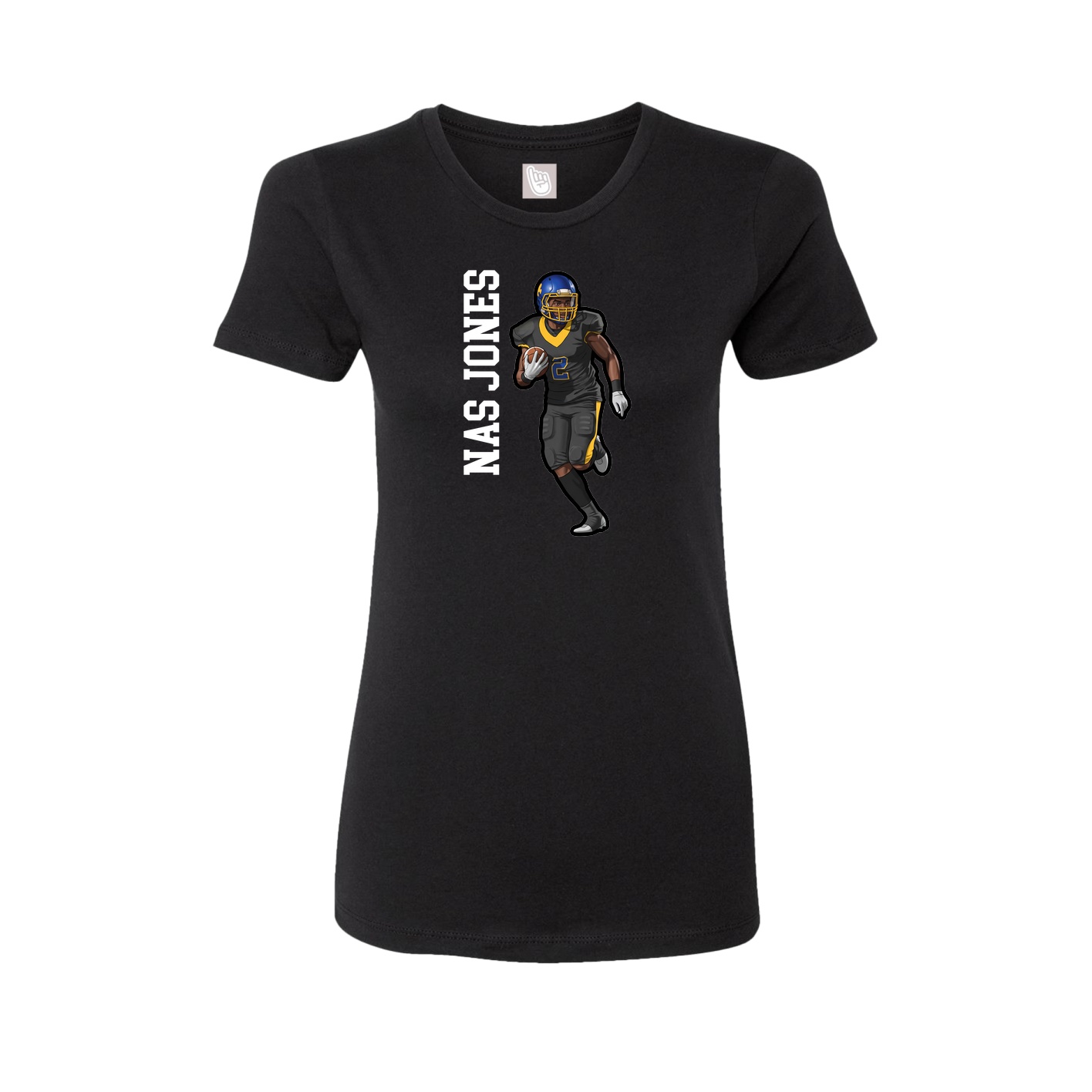 Fitted Women's Tee — Name Vertical in Black