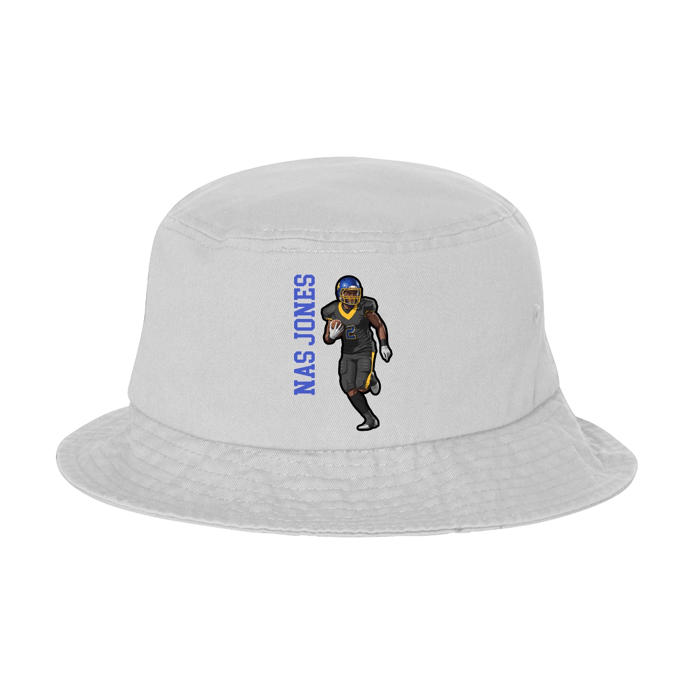 Bucket Cap — Name Vertical in White