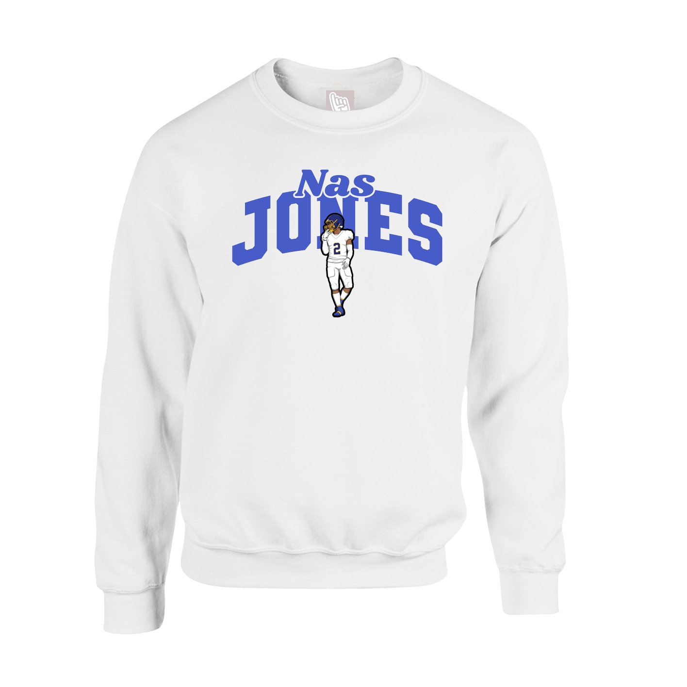 Fleece Crew — Signature Arch in White
