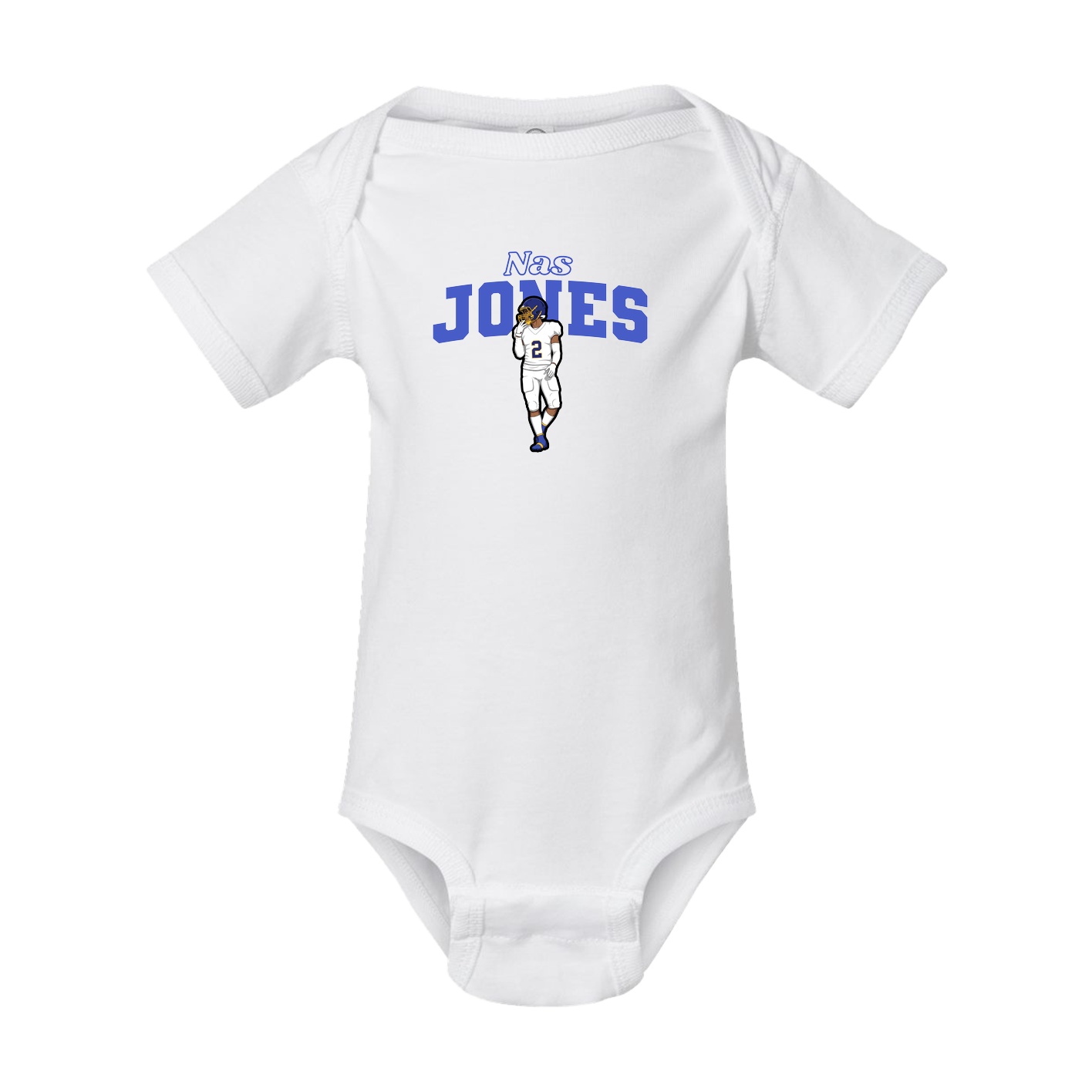 Baby Onesie — Name Arch in White
