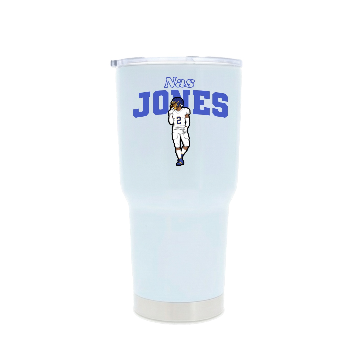 30oz Stainless Steel Tumbler — Name Arch in White