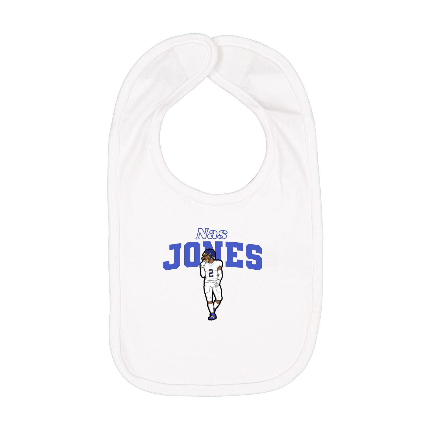 Infant Bib — Name Arch in White
