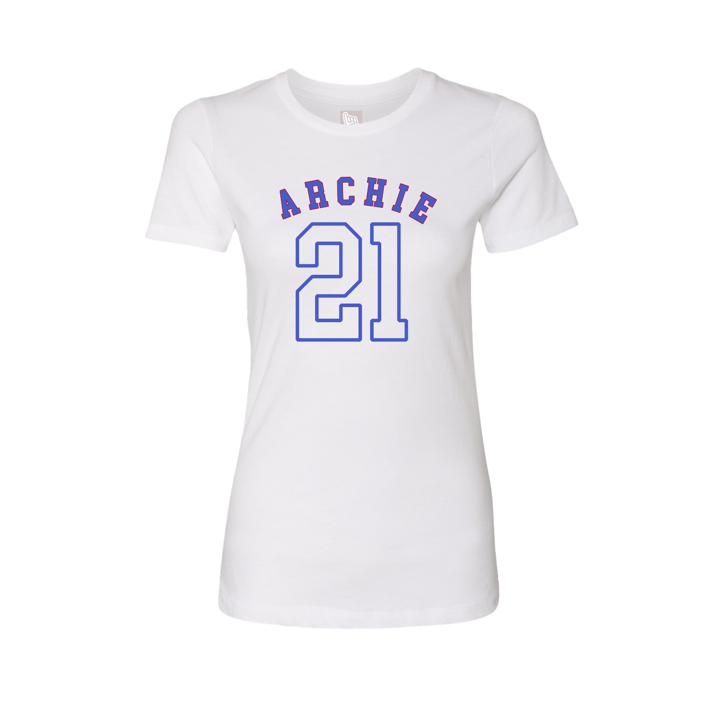 Fitted Women's Tee — Shirsey Arch in White
