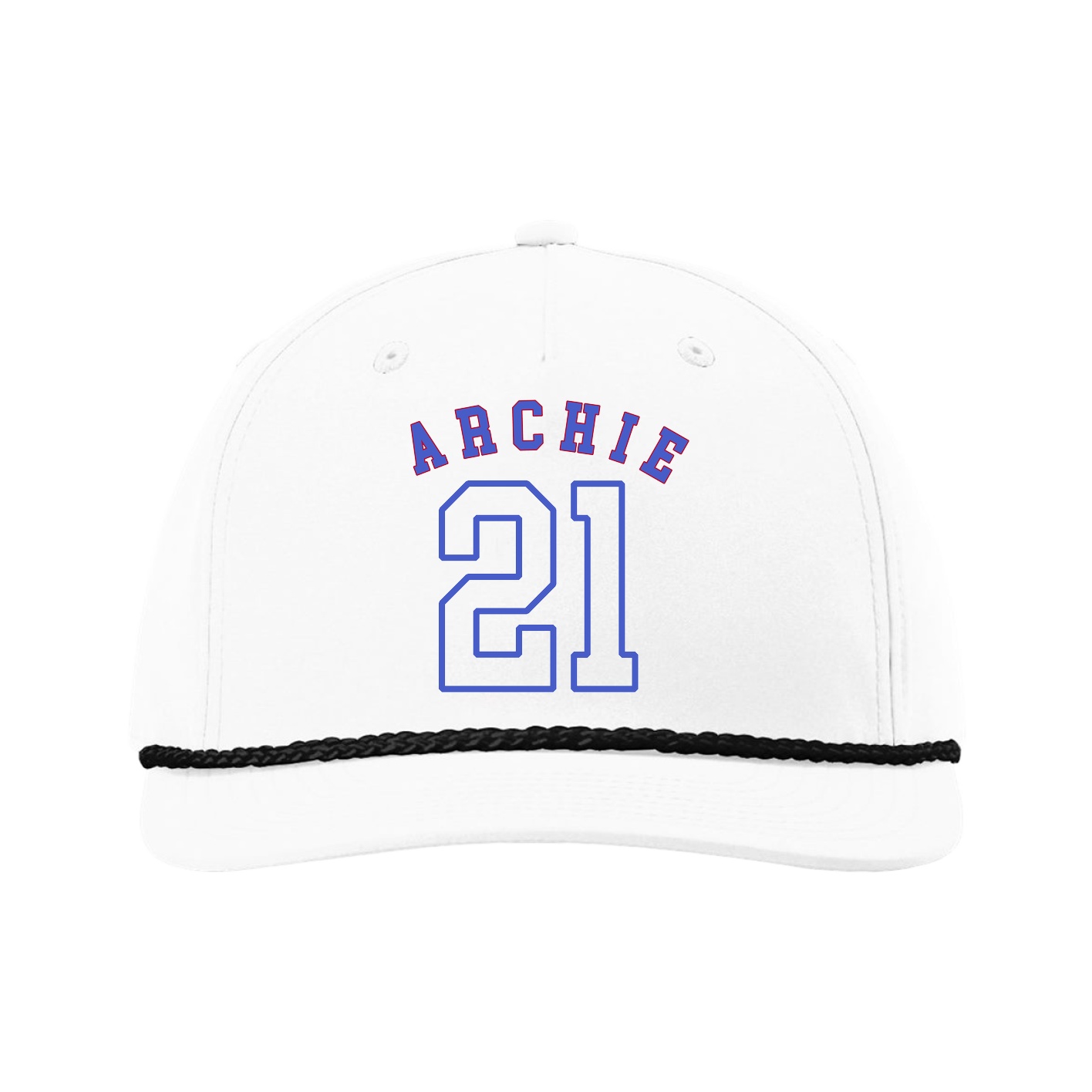 Five-Panel Classic Rope Cap — Shirsey Arch in White