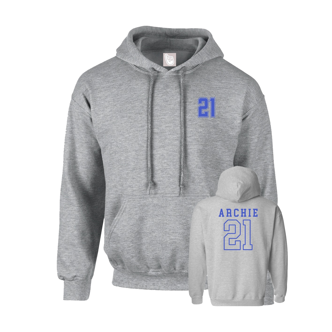 Hoodie — Chest Back in Grey