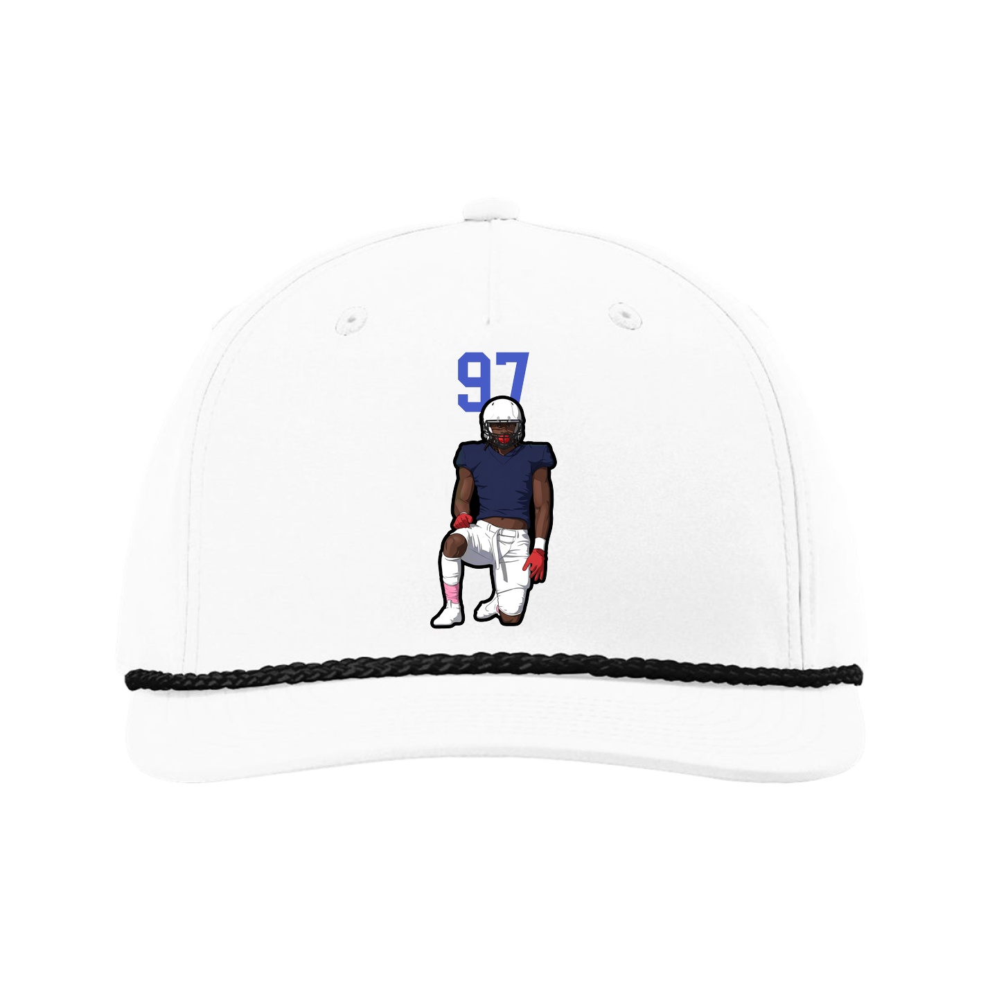 Five-Panel Classic Rope Cap — Number Top in White