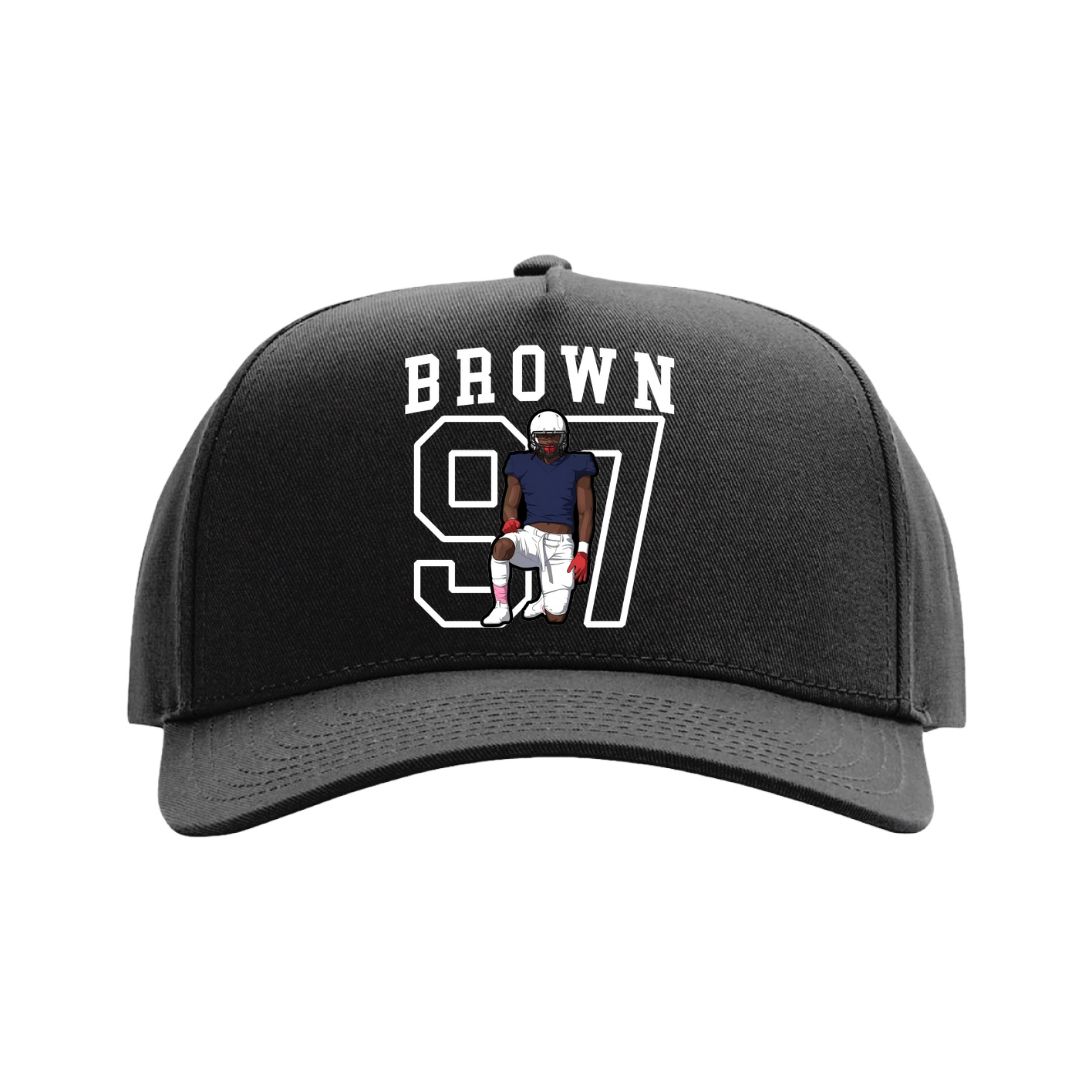 Full Fabric Five-Panel Champ Cap — Shirsey in Black