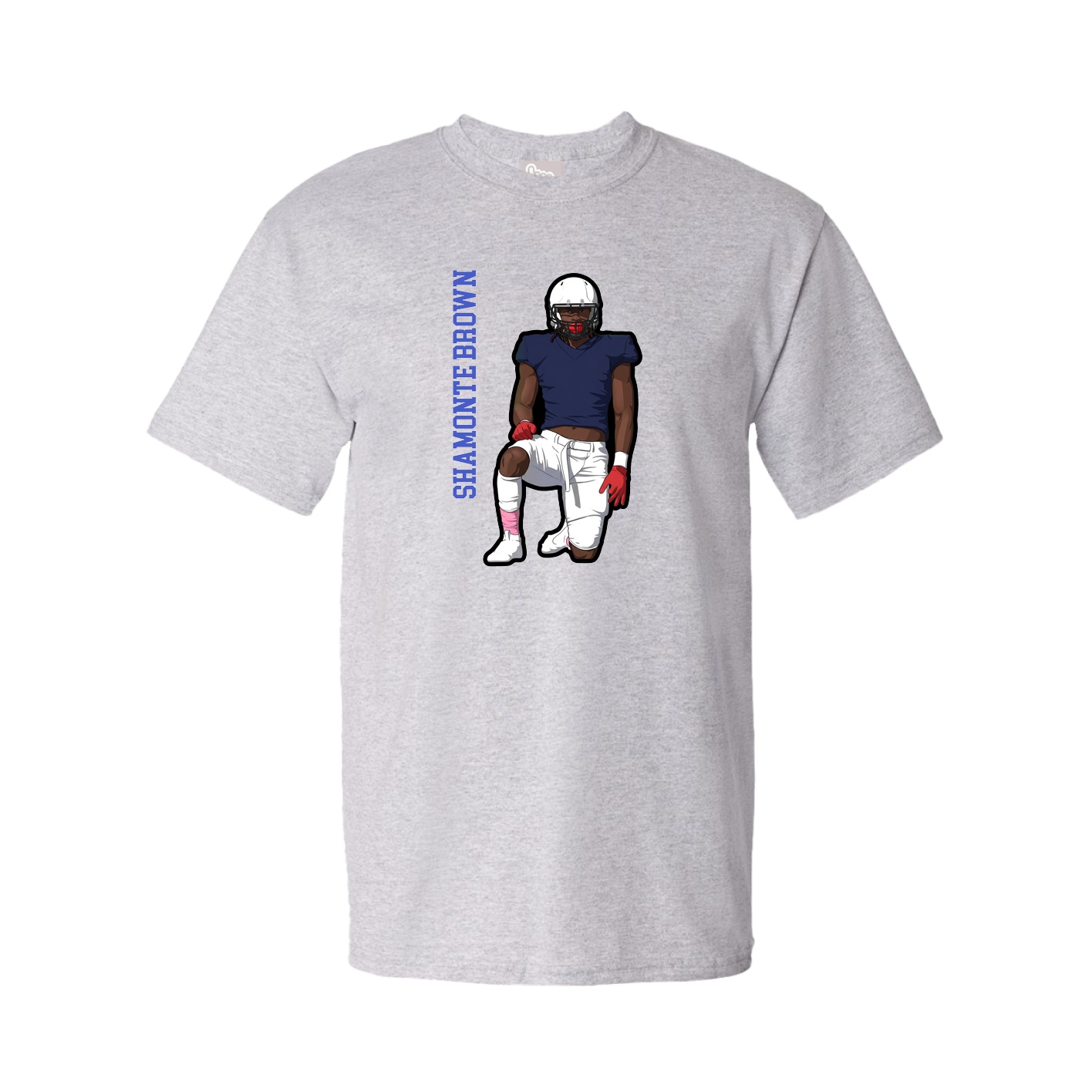 Tee — Name Vertical in Grey