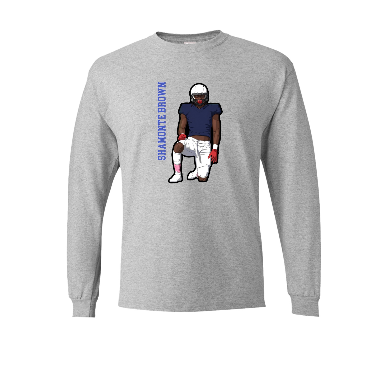 Long Sleeve Tee — Name Vertical in Grey