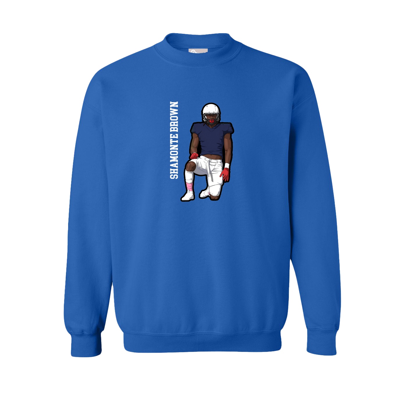 Fleece Crew — Name Vertical in Royal