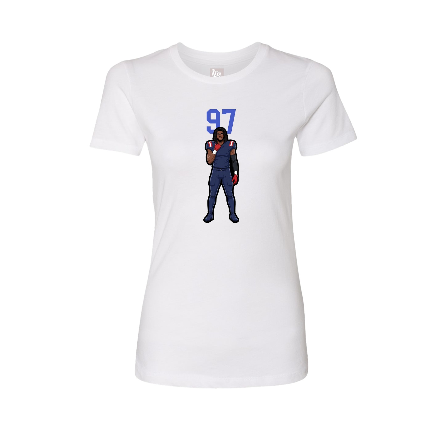 Fitted Women's Tee — Number Top in White