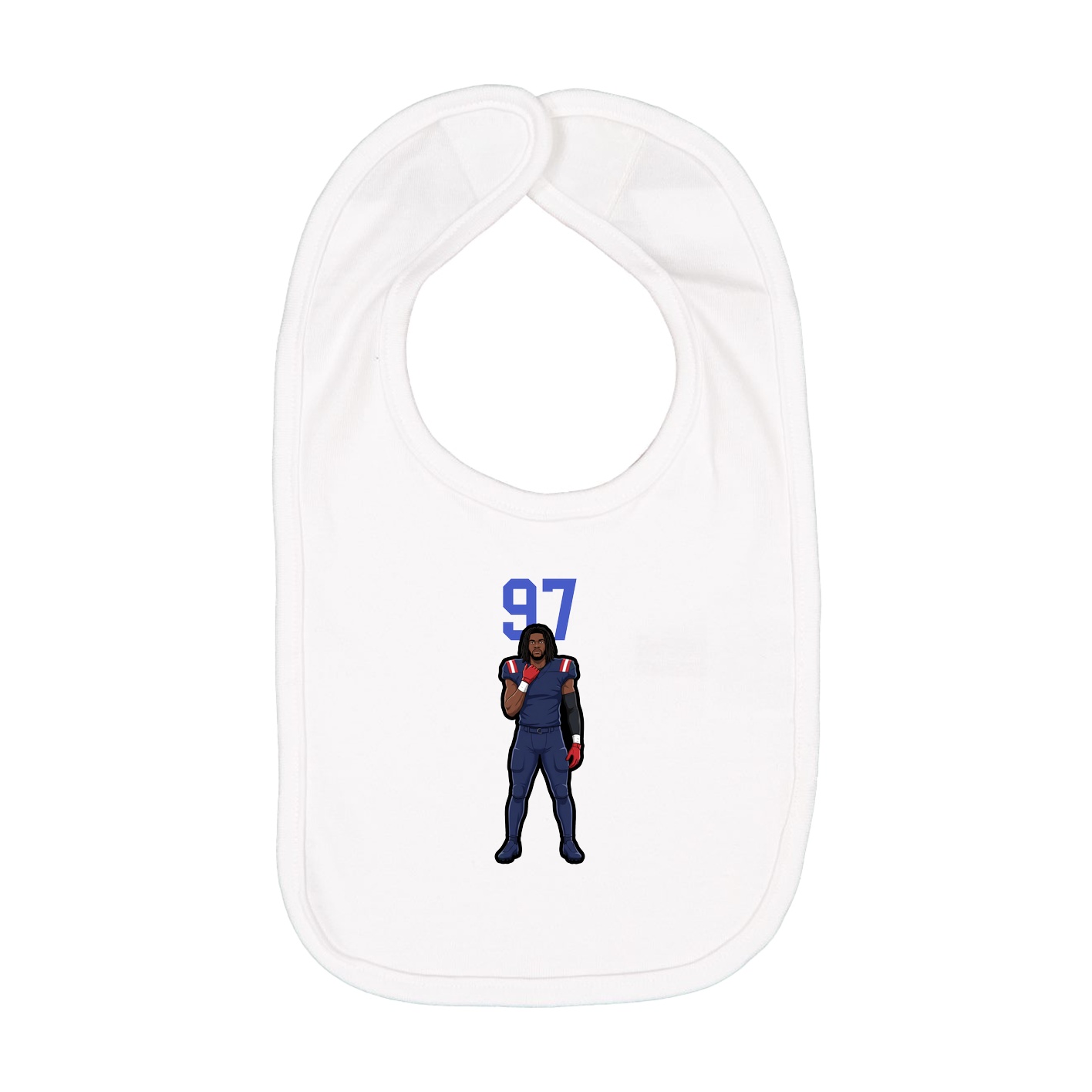 Infant Bib — Number Top in White
