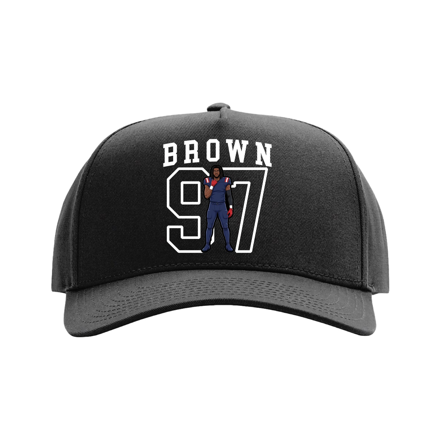 Full Fabric Five-Panel Champ Cap — Shirsey in Black