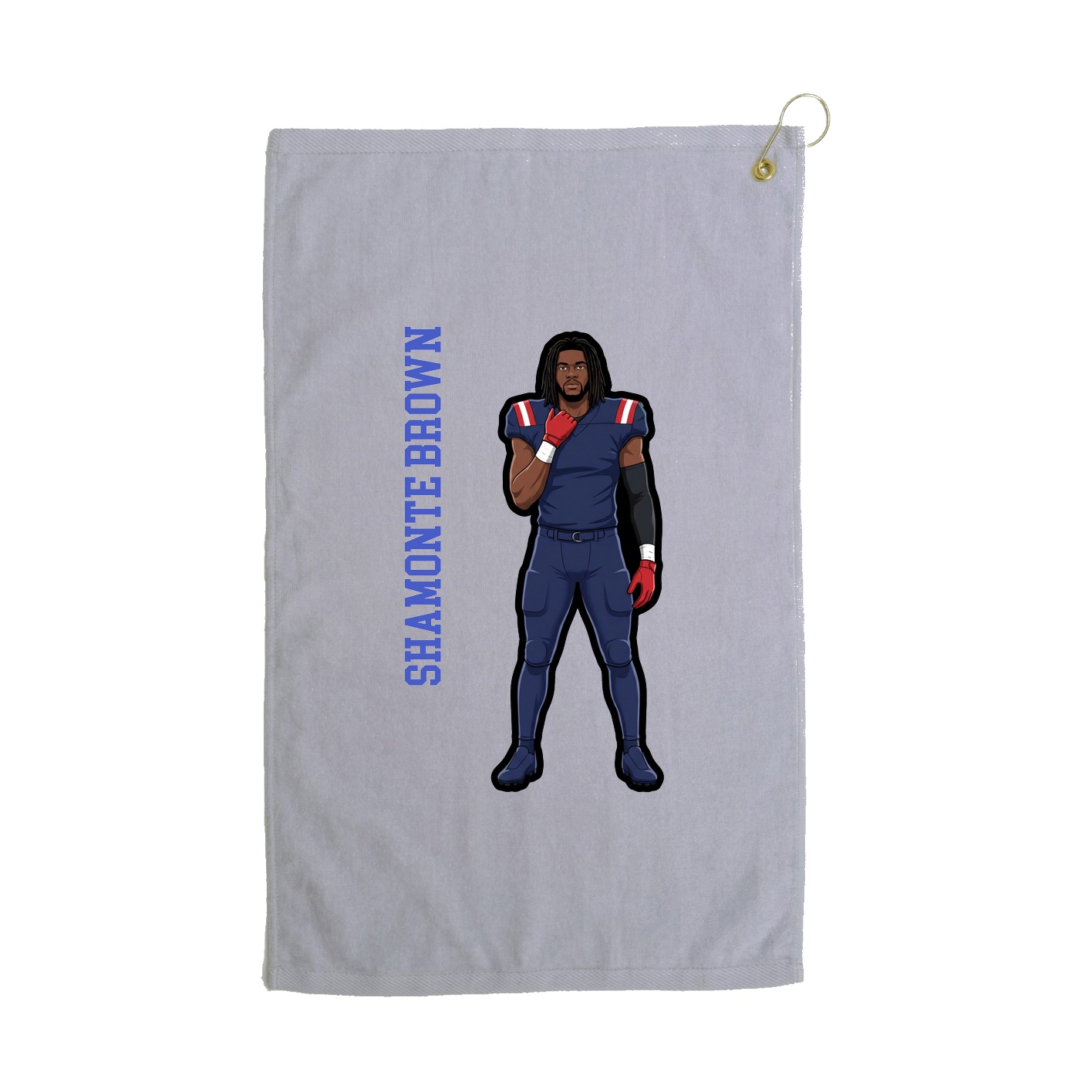 Golf Towel — Name Vertical in Grey