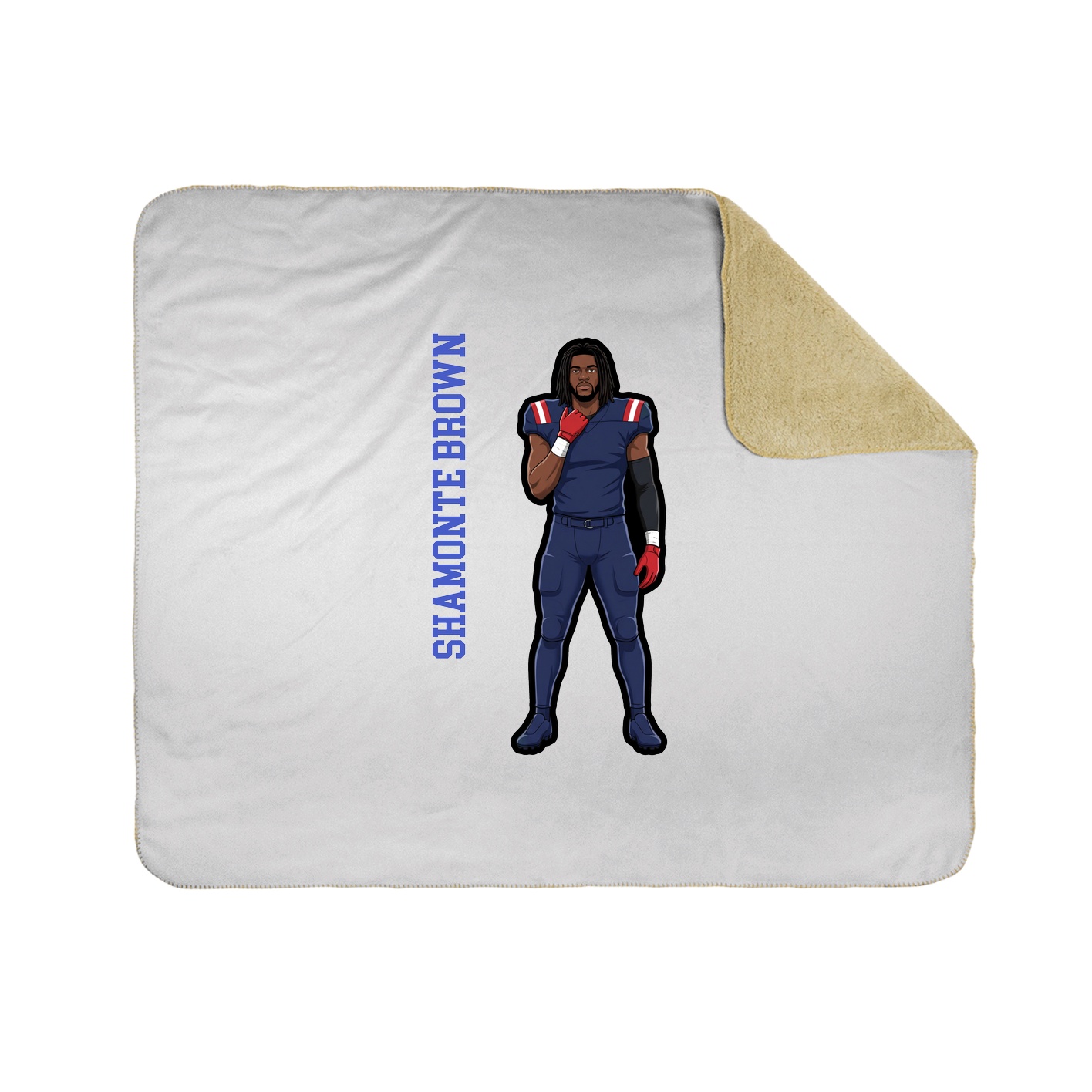 Throw Blanket — Name Vertical in White