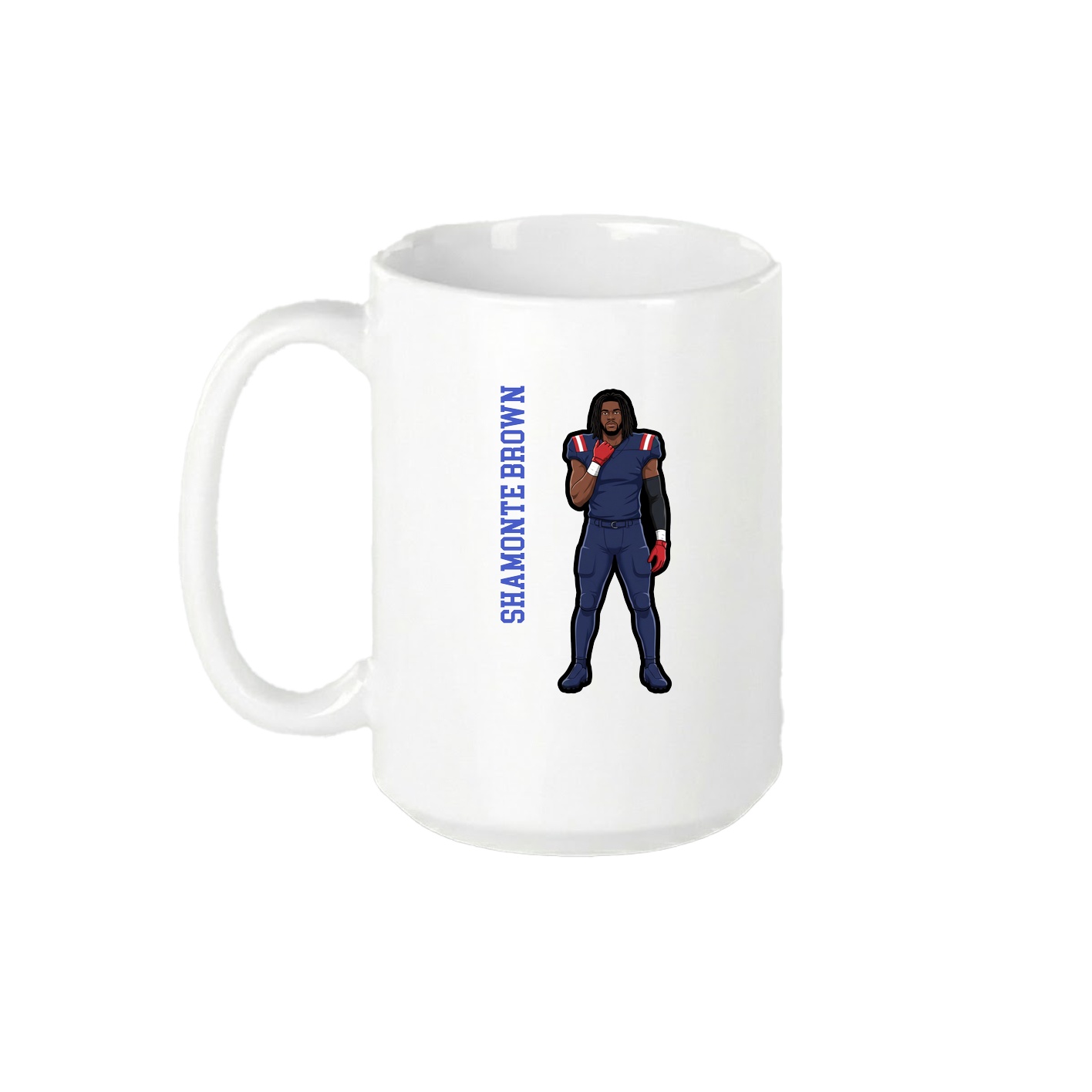 15oz Coffee Mug — Name Vertical in White