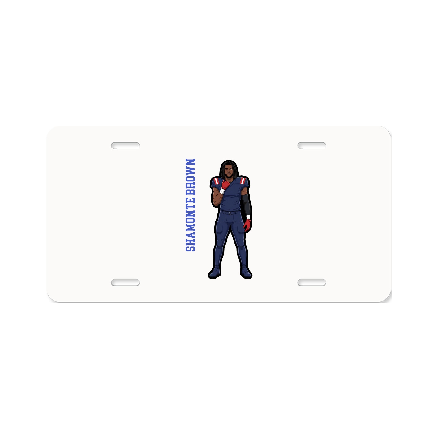 License Plate — Name Vertical in Classic
