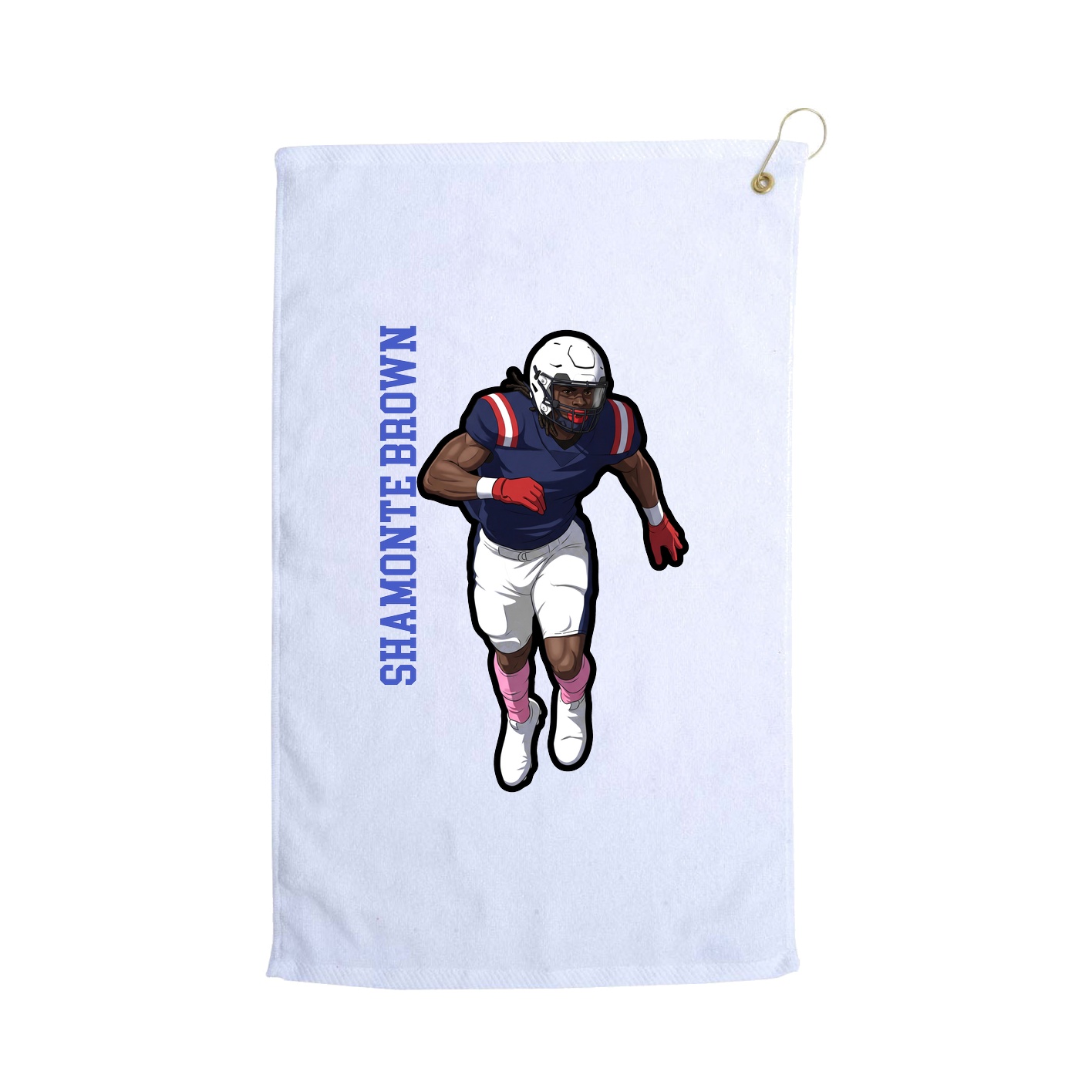Golf Towel — Name Vertical in White