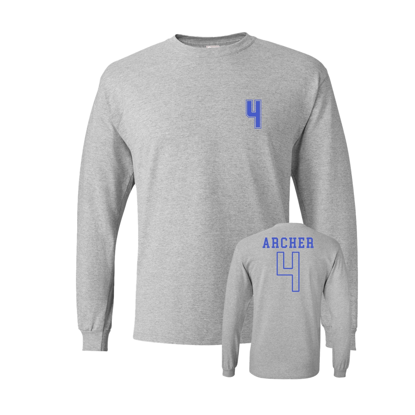 Long Sleeve Tee — Chest Back in Grey