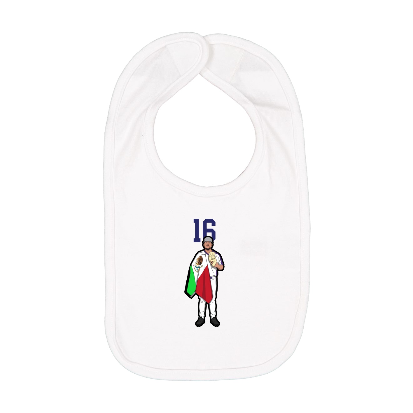 Infant Bib — Number Top in White