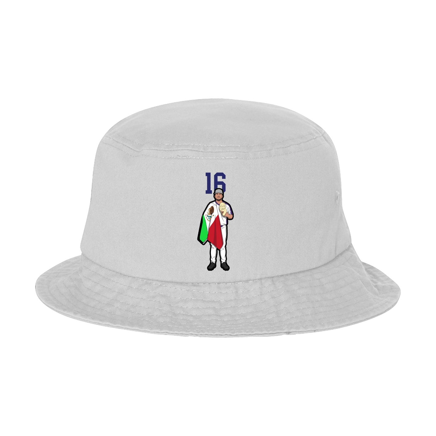 Bucket Cap — Number Top in White