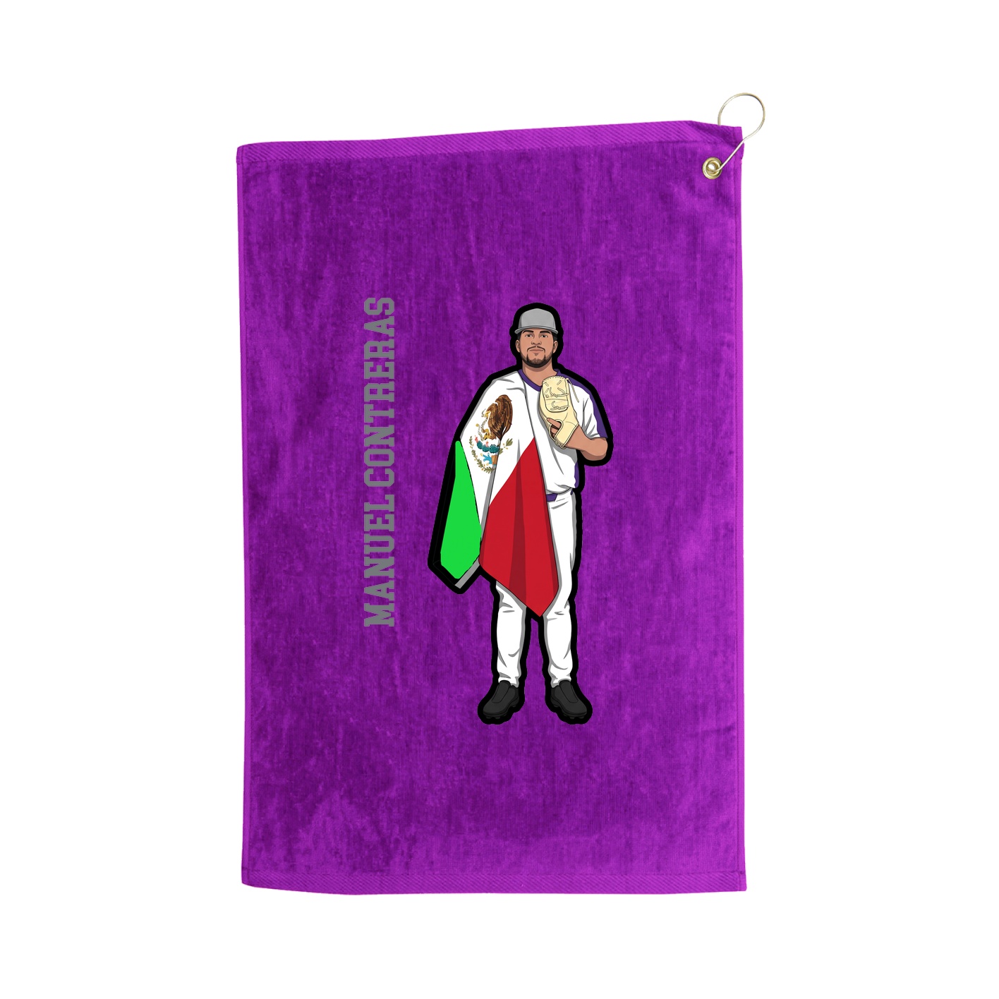 Golf Towel — Name Vertical in Purple
