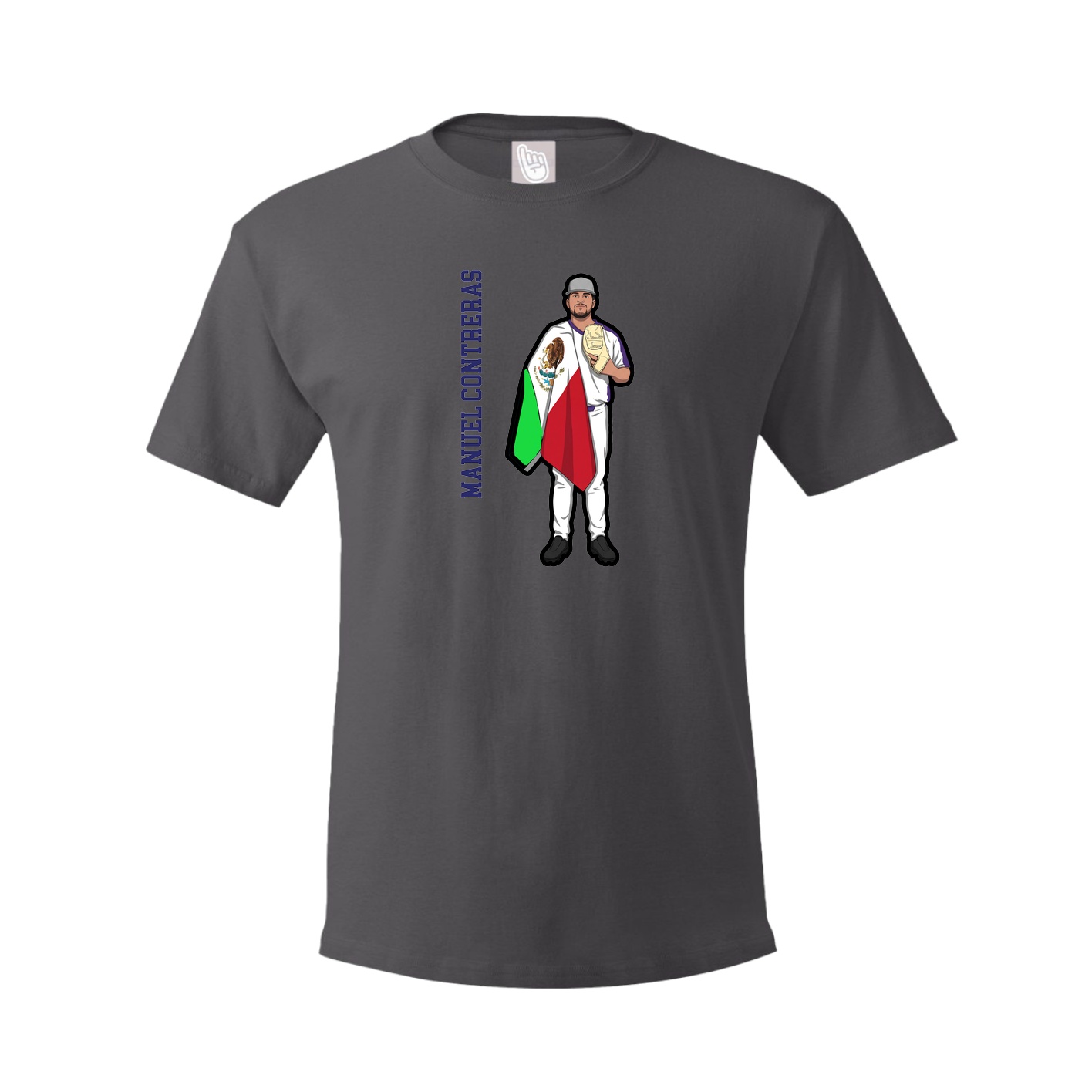 Tee — Name Vertical in Grey