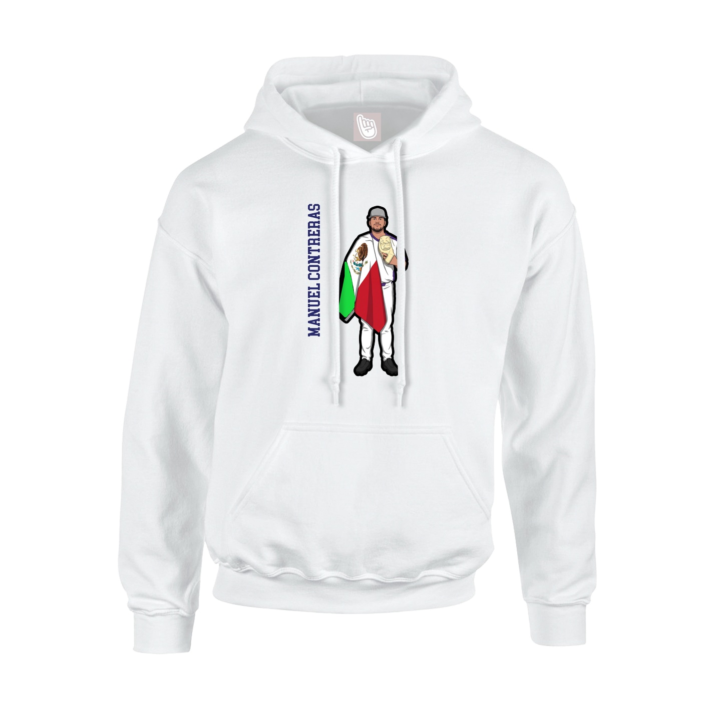 Hoodie — Name Vertical in White