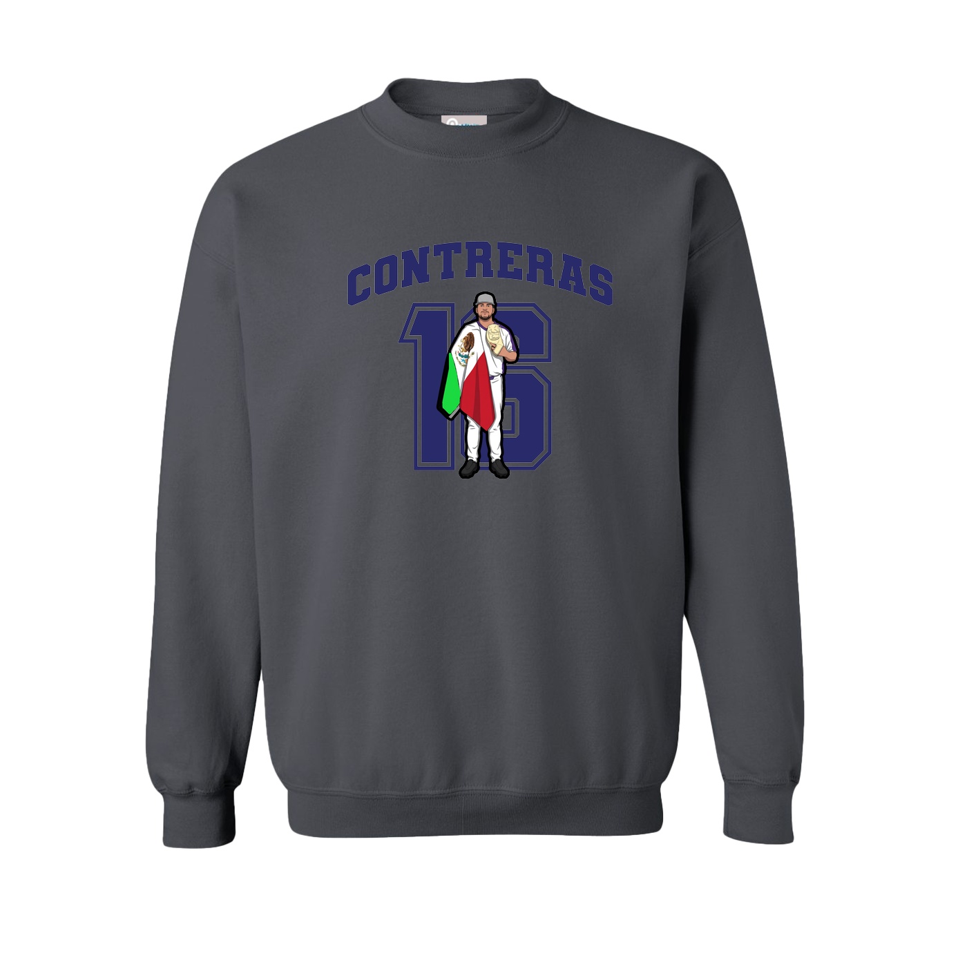 Fleece Crew — Number in Grey