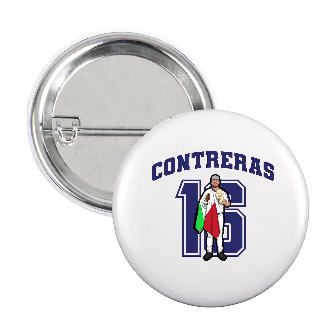 Game Day Button — Number in White