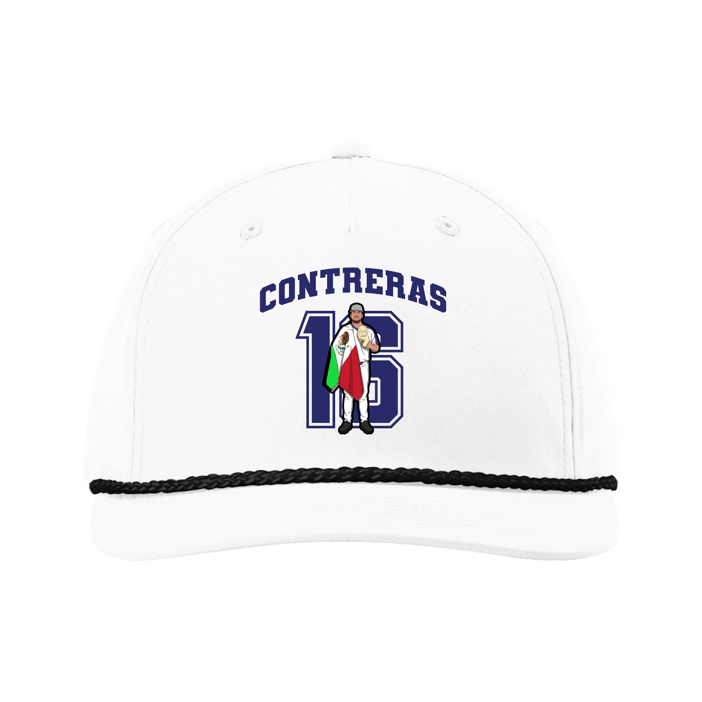 Five-Panel Classic Rope Cap — Number in White