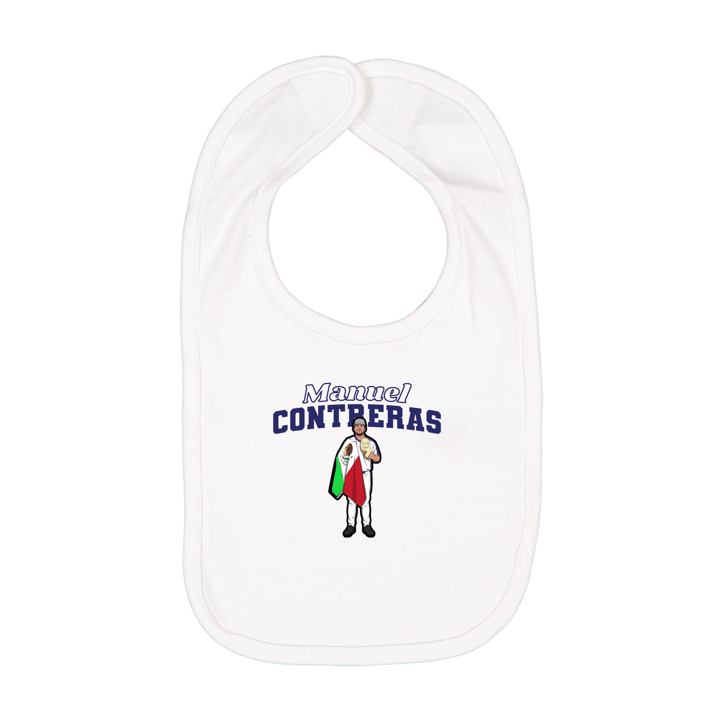 Infant Bib — Name Arch in White