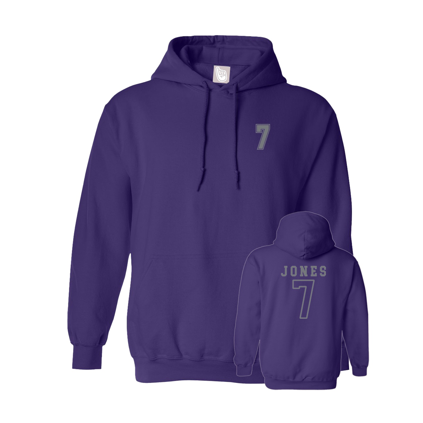 Hoodie — Chest Back in Purple