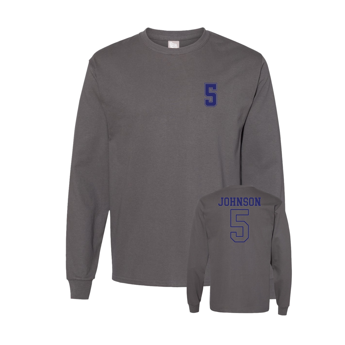 Long Sleeve Tee — Chest Back in Grey