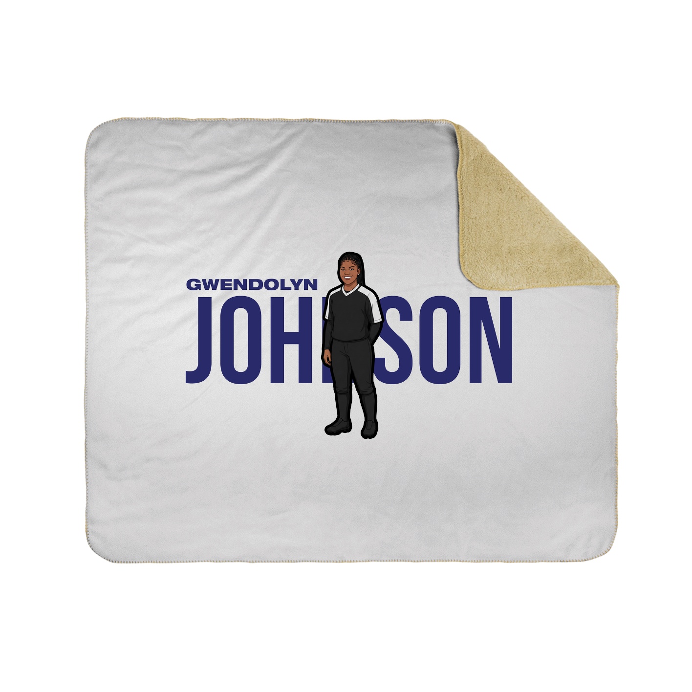 Throw Blanket — Player Name in White