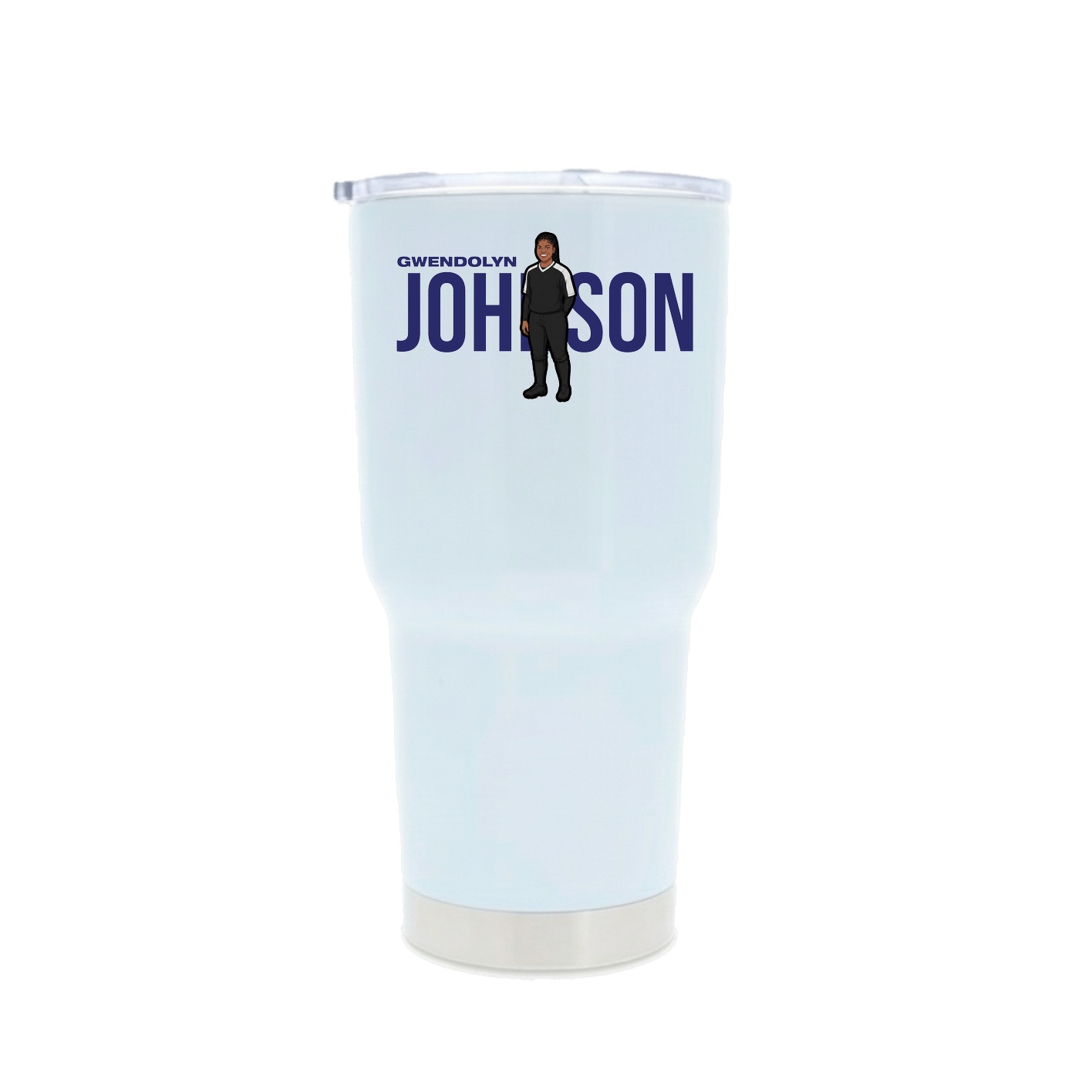 30oz Stainless Steel Tumbler — Player Name in White