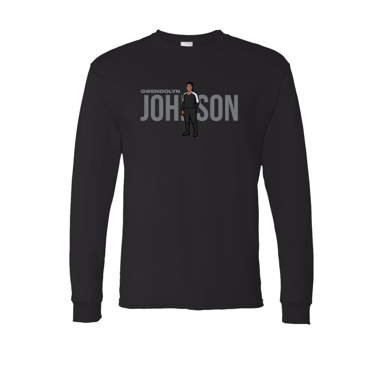 Long Sleeve Tee — Player Name in Black