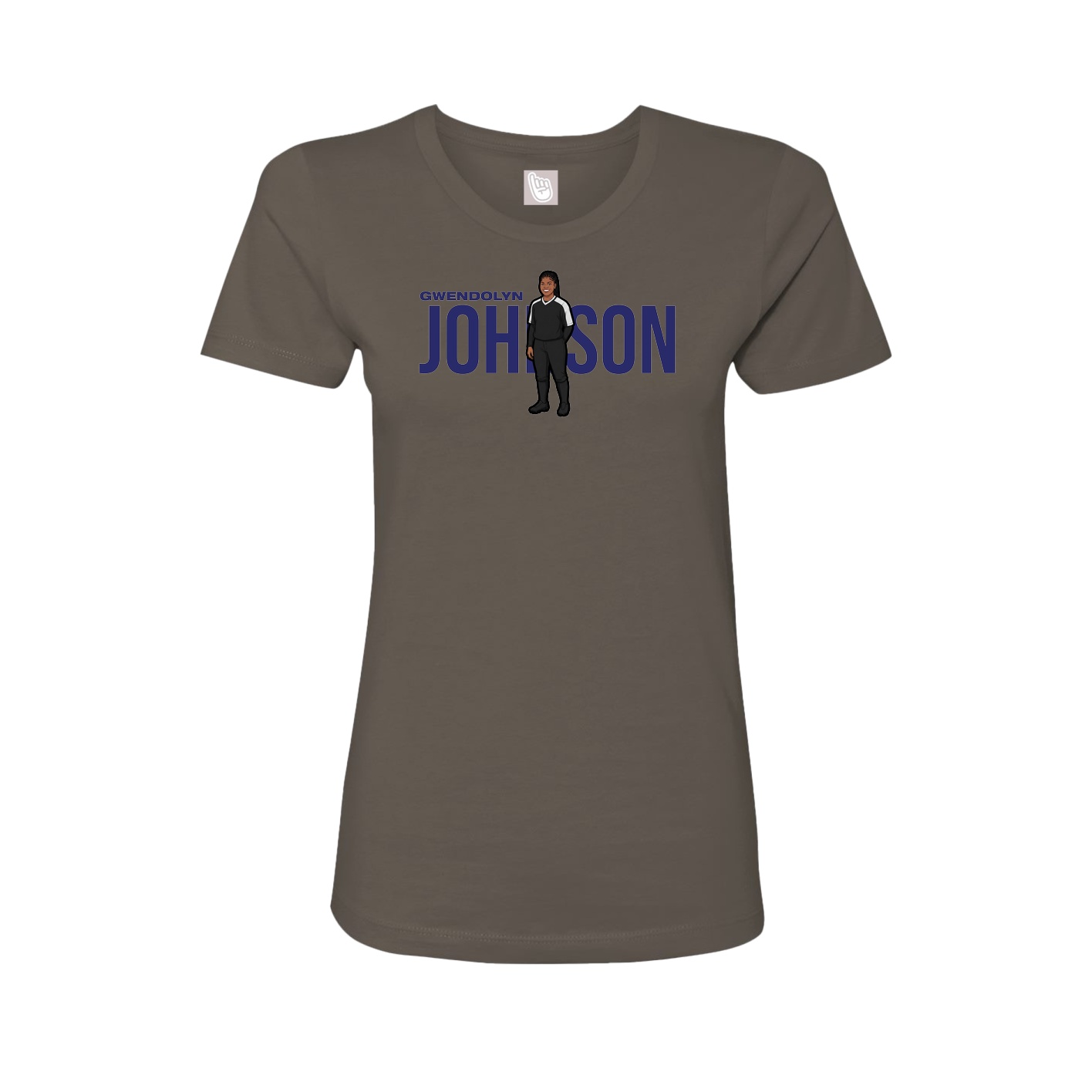 Fitted Women's Tee — Player Name in Grey