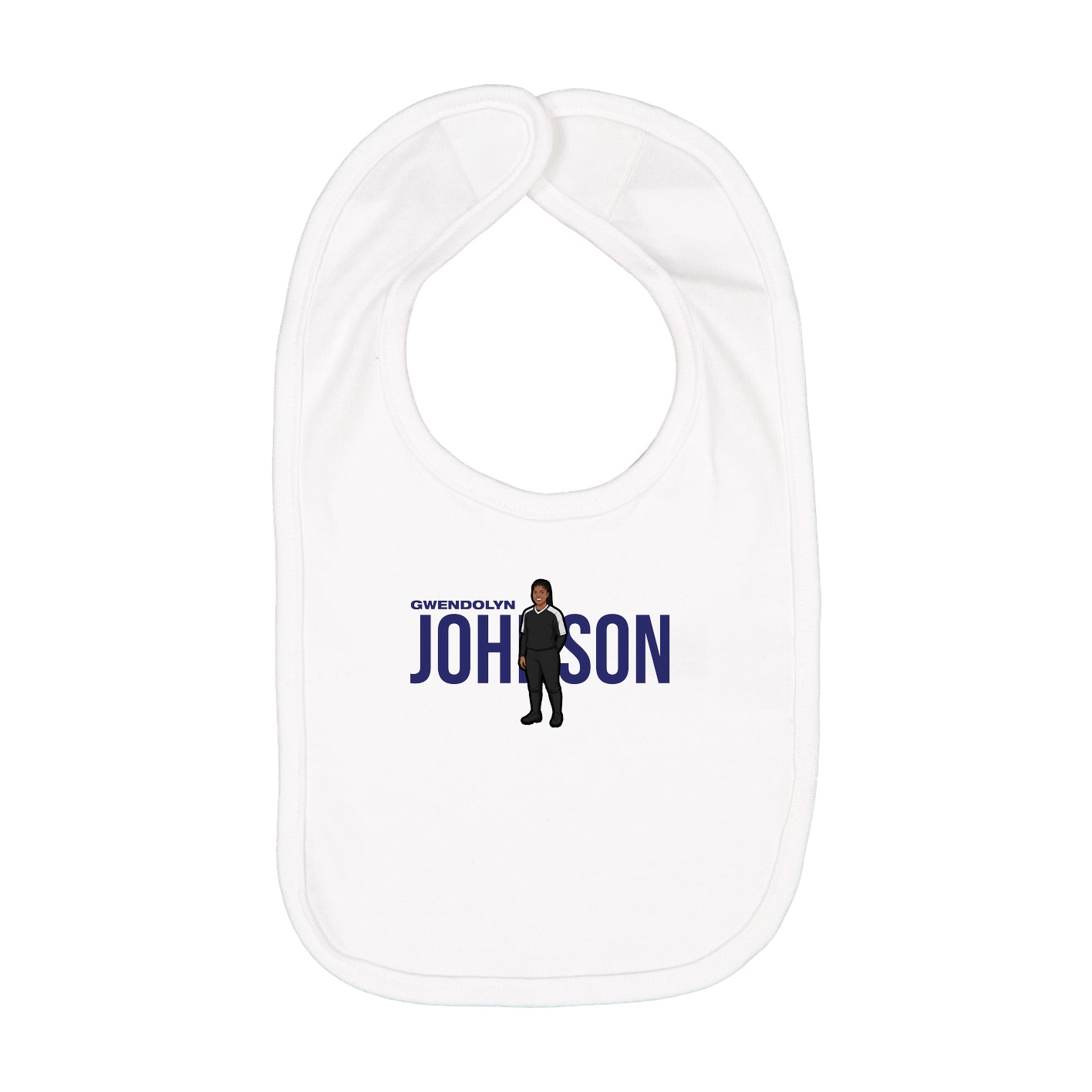 Infant Bib — Player Name in White