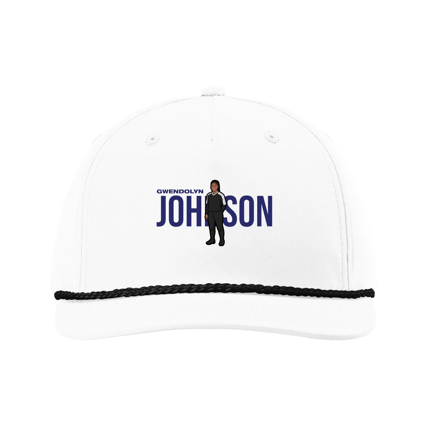 Five-Panel Classic Rope Cap — Player Name in White