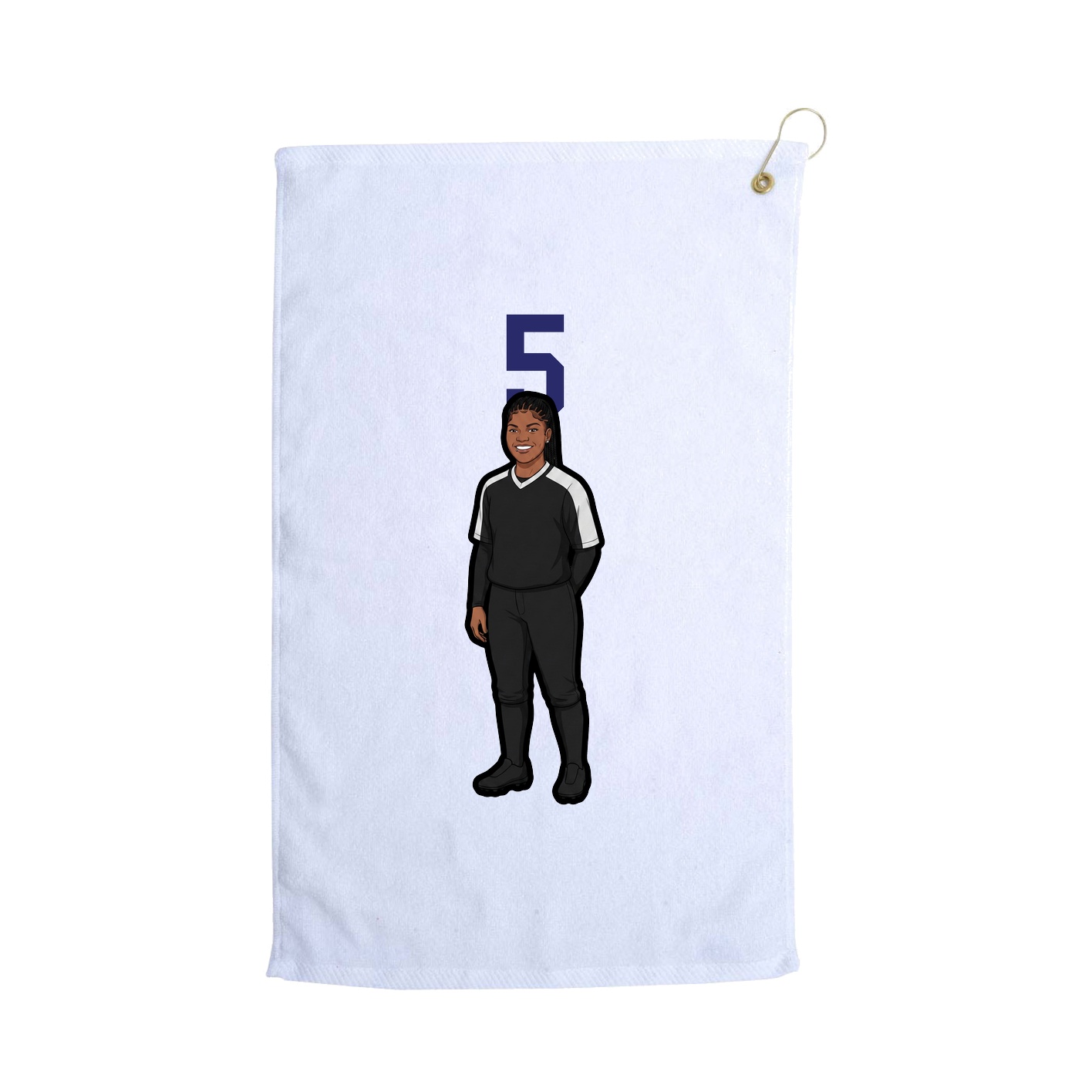 Golf Towel — Number Top in White