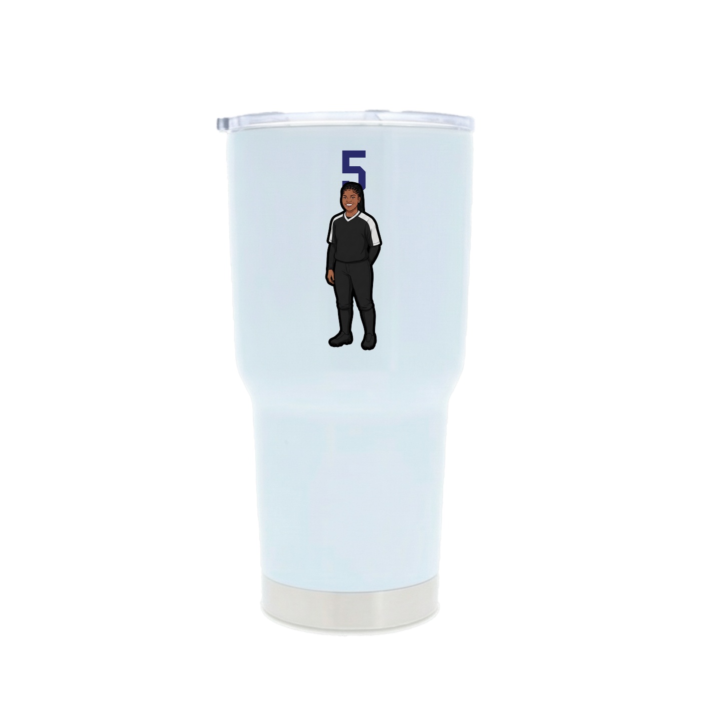 30oz Stainless Steel Tumbler — Number Top in White