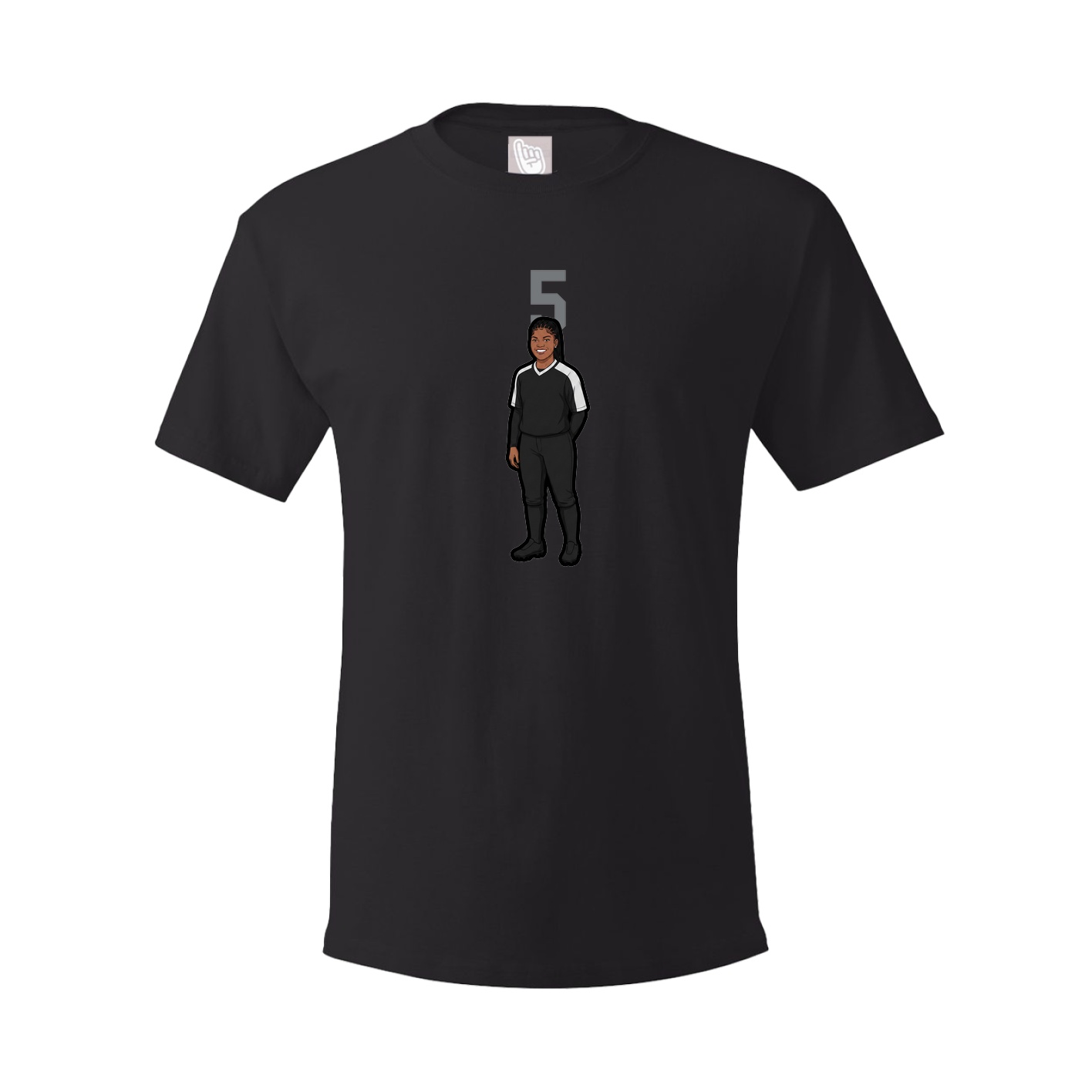 Youth Tee — Number Top in Black